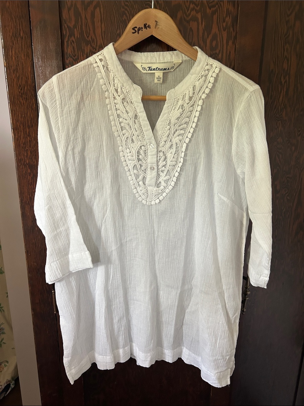 Tantrums White Cotton Embroidered Coverup Tunic